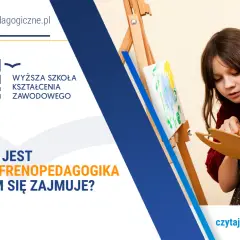 Oligofrenopedagog, czyli pedagog specjalny, wspiera dziecko w malowaniu.