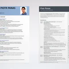 CV Piotra Panasa, lidera zespołu operacji bankowych. Pokazuje, co można robić po dziennikarstwie, np. zarządzać zespołem, optymalizować procesy, analizować ryzyko.