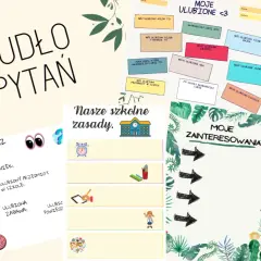 Pudło pytań, kwestionariusz osobowy, moje zainteresowania, zasady szkolne – materiały do zajęć rewalidacyjnych.