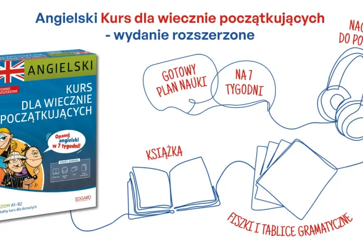 Jak skutecznie nauczyć się angielskiego? Kurs "Angielski dla wiecznie początkujących" z planem nauki, nagraniami i fiszkami.