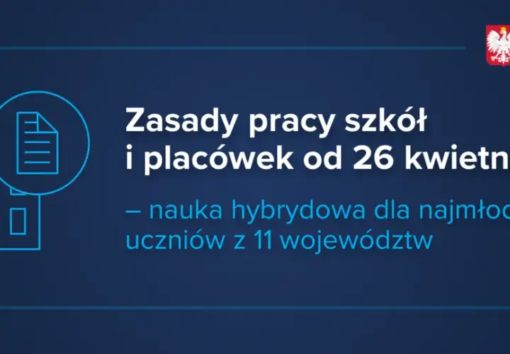 Rozporządzenie o nauce hybrydowej dla najmłodszych uczniów z 11 województw od 26 kwietnia.