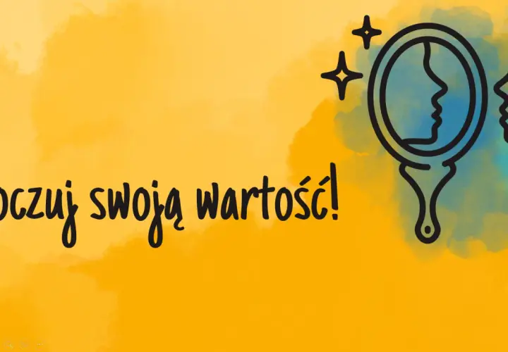 Psychozabawy na godzinę wychowawczą: lustro odbija profil, symbolizując samoakceptację i poczucie własnej wartości.