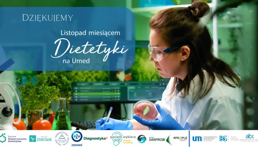 Dietetyk w laboratorium bada próbkę mięsa z etykietą "VEGAN". To pokazuje, co można robić po dietetyce – od badań po analizę żywności.