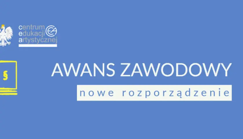 Grafika z godłem Polski i symbolem paragrafu. Tytuł: "AWANS ZAWODOWY nowe rozporządzenie". Czy awans zawodowy nauczyciela jest obowiązkowy?