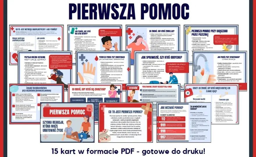 Pierwsza pomoc dla dzieci: karty pracy i jak uczyć bez strachu