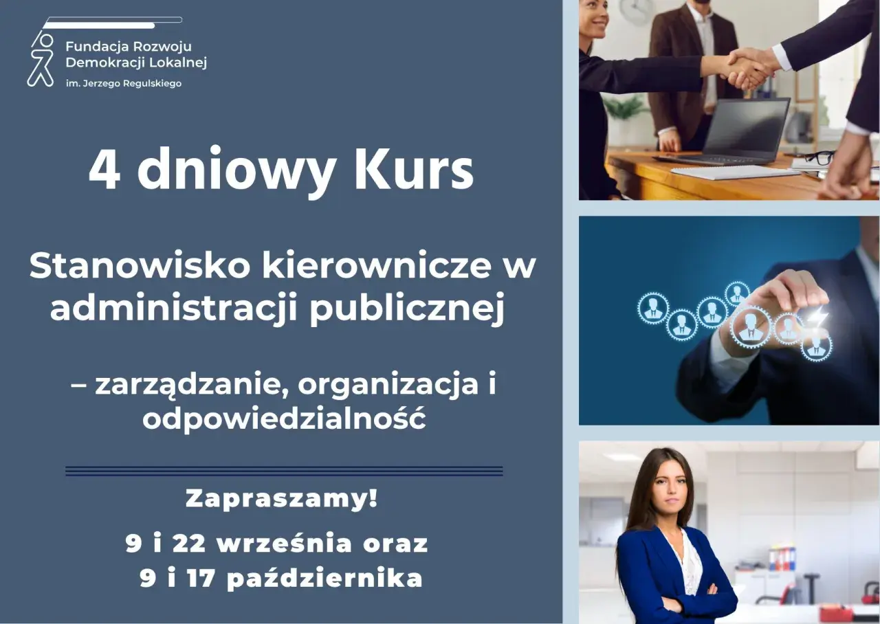 Kurs "Stanowisko kierownicze w administracji publicznej" pokazuje, gdzie można pracować po administracji. Zarządzanie, organizacja, odpowiedzialność. Zapraszamy!