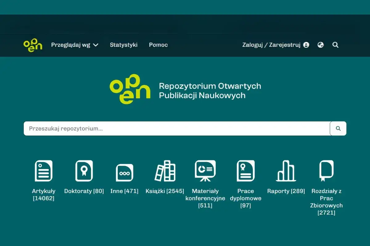 Strona główna repozytorium otwartych publikacji naukowych. Strefa otwartej nauki z wyszukiwarką i kategoriami: artykuły, doktoraty, książki.