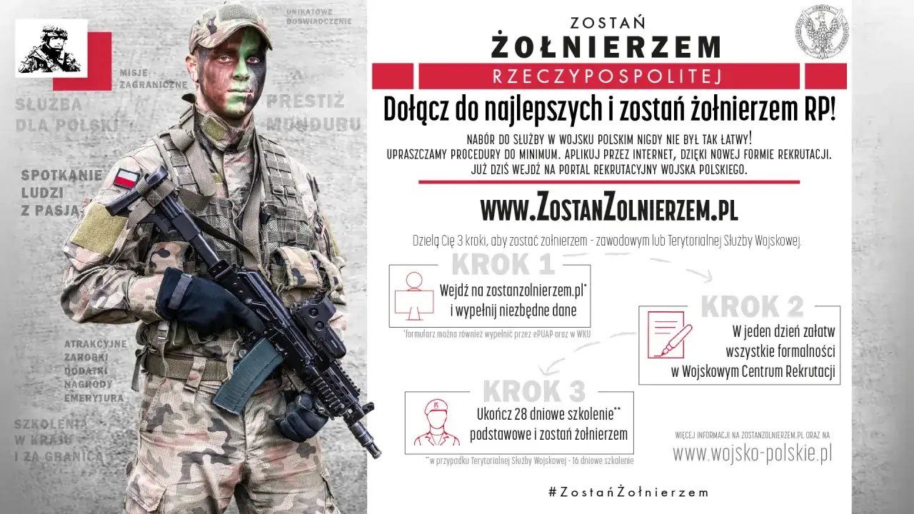 Chcesz wiedzieć, jak dostać się do wojska? Rekrutacja do Wojska Polskiego jest prosta! Zobacz, jak zostać żołnierzem RP w 3 krokach.